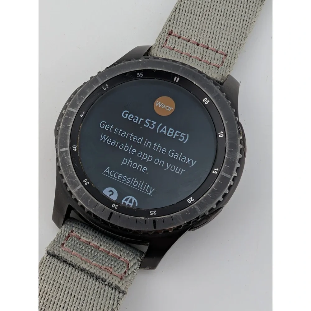 Samsung Gear S3 Frontier Watch SM-R765A 48mm Stainless Case Canvas Band